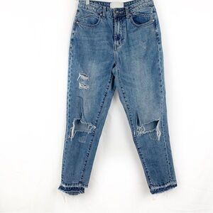 One Teaspoon Oxford Legends High Waist Mom Jeans Distressed